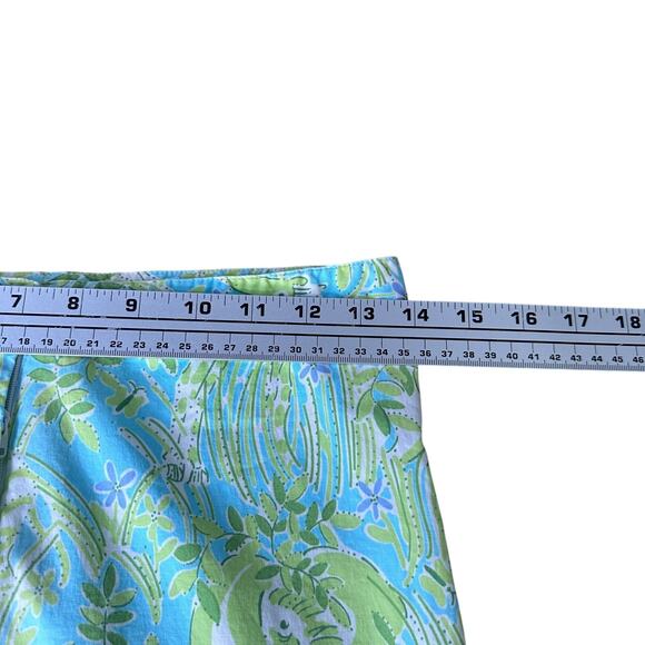 Vintage Lilly Pulitzer Capri Pants Women’s 2 Green Blue Giraffes Jungle Lion - Picture 7 of 7